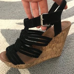Black Suede Wedges